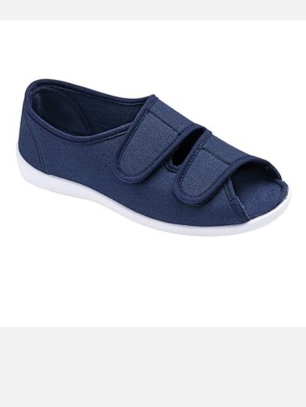Women's Adjustable Comfort Navy Open-Toe Hook & Loop Medical Shoe